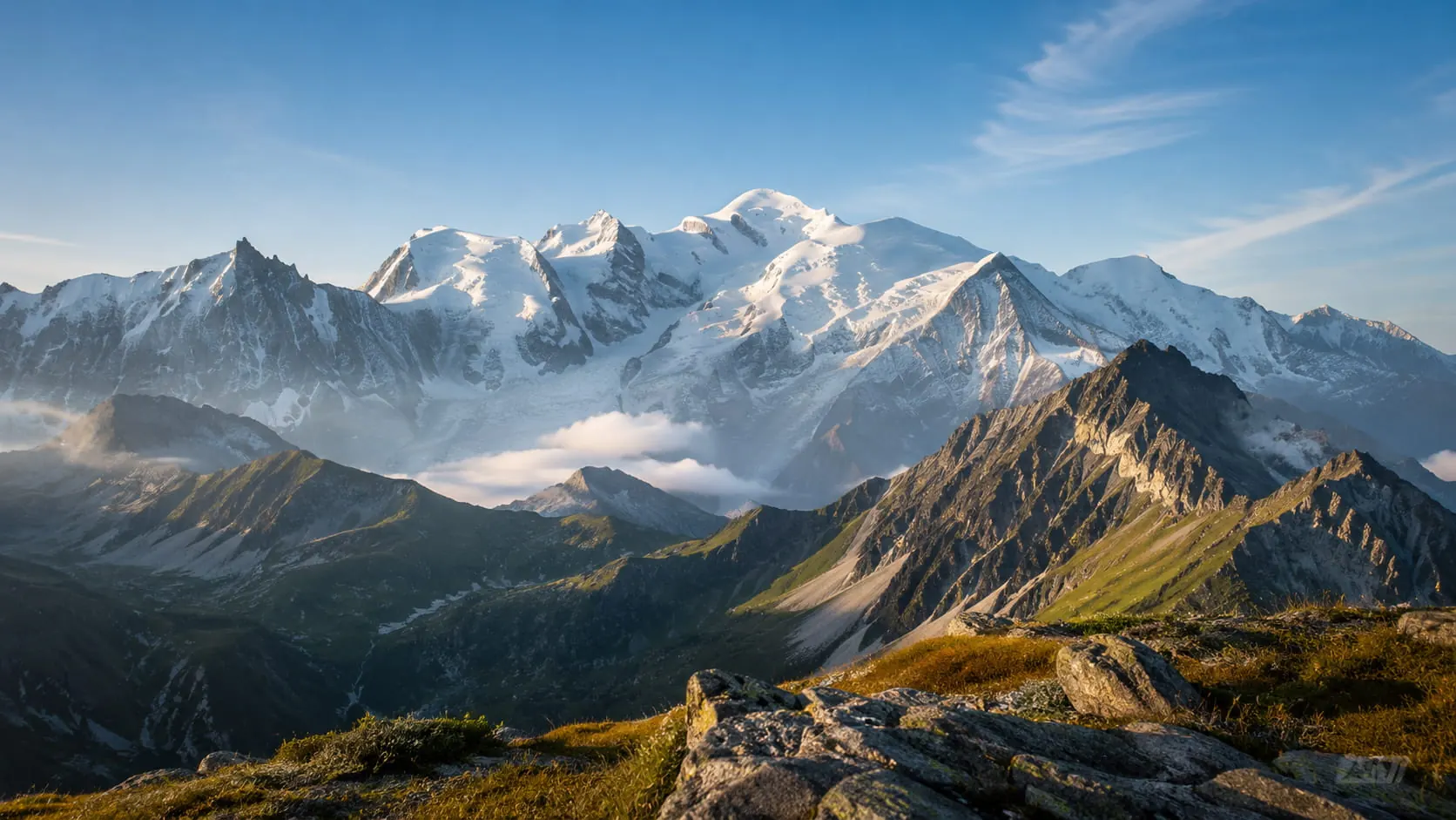 Mont Blanc massif in the Alps